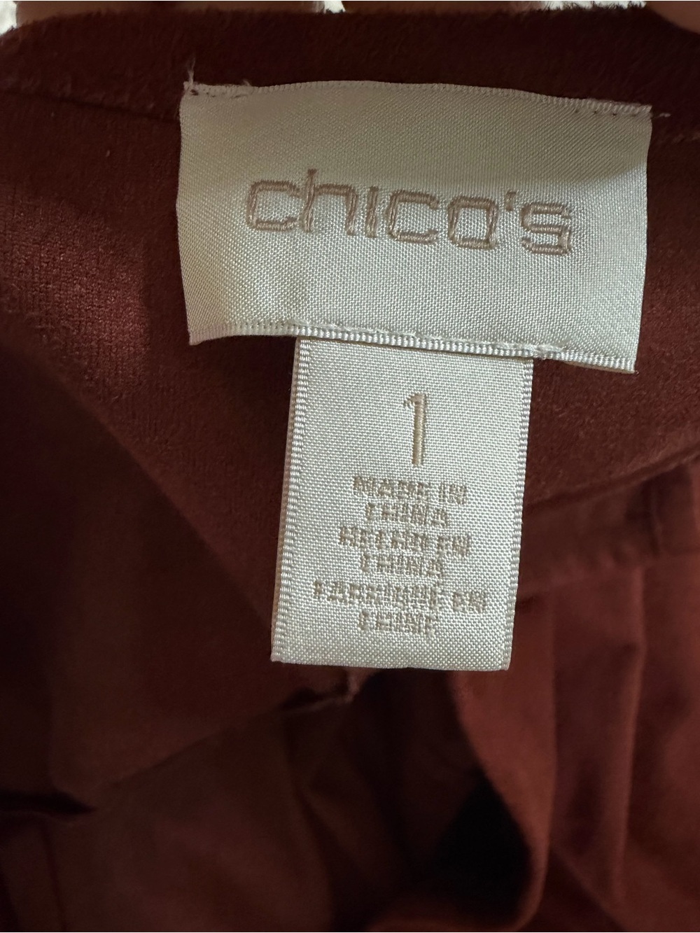 Chico's Rust-Brown Suede Open-Front Coat size 1 M - Picture 2 of 9